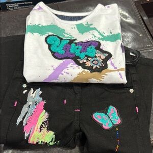 Elite Premium Denim/ Princess Set Colorful Kids Bottoms Set size 2-3 yrs